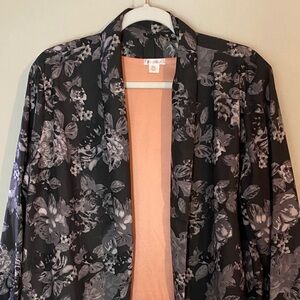 Xhilaration Black and Gray Floral Blazer